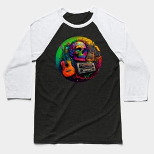 Guitar skull Baseball T-Shirt